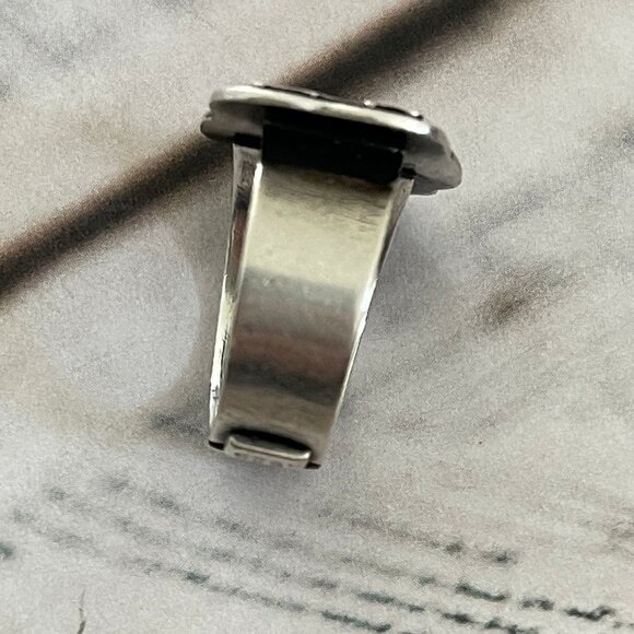 NOISY PLUME Artisan Crafted Oxidized Sterling Silver Buffalo Ring: NWT! Size 6 - Picture 6 of 7